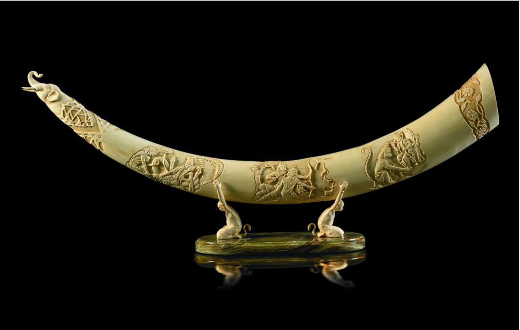 Ramayana on a tusk