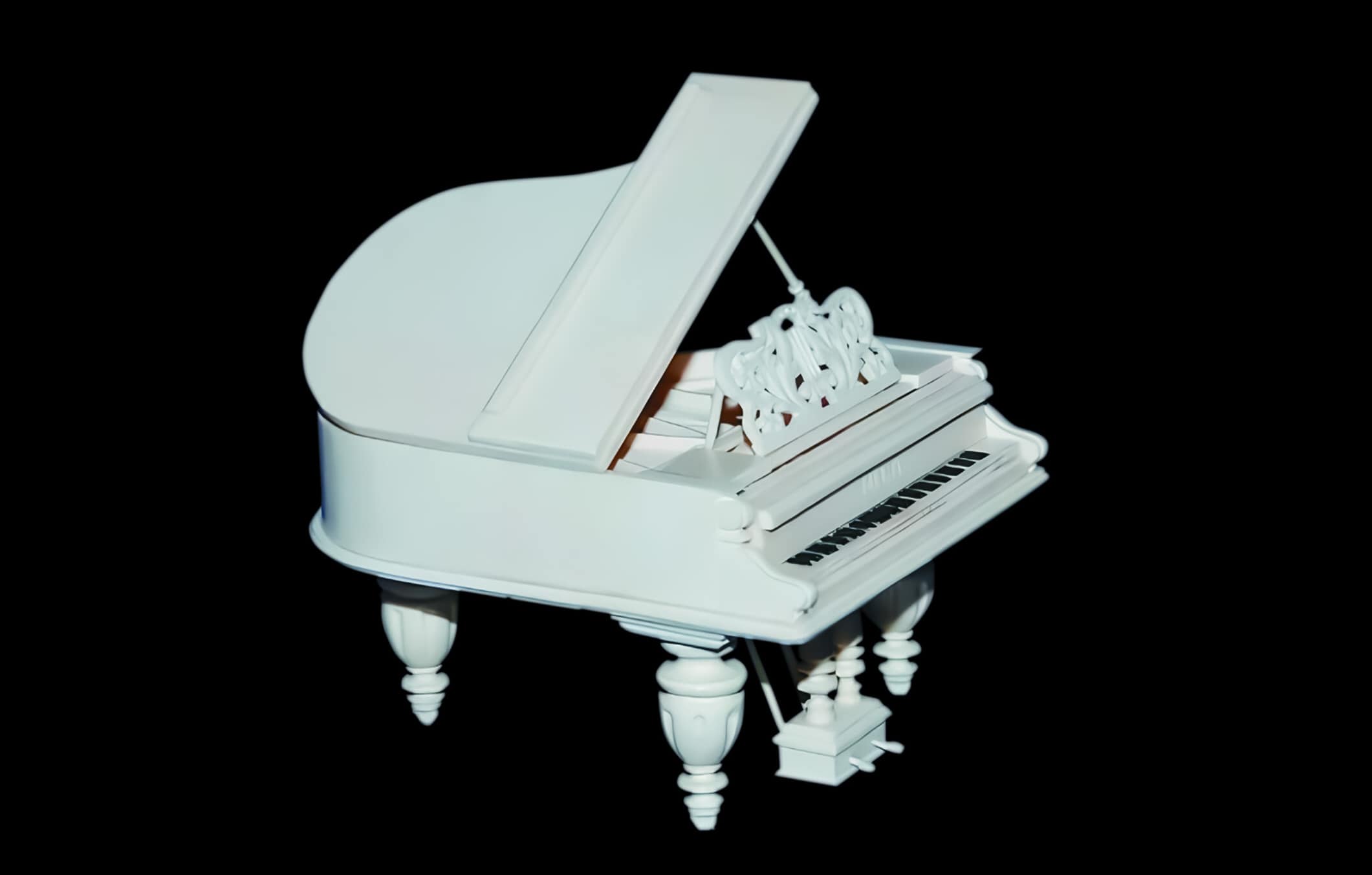 white crand piano miniature photo